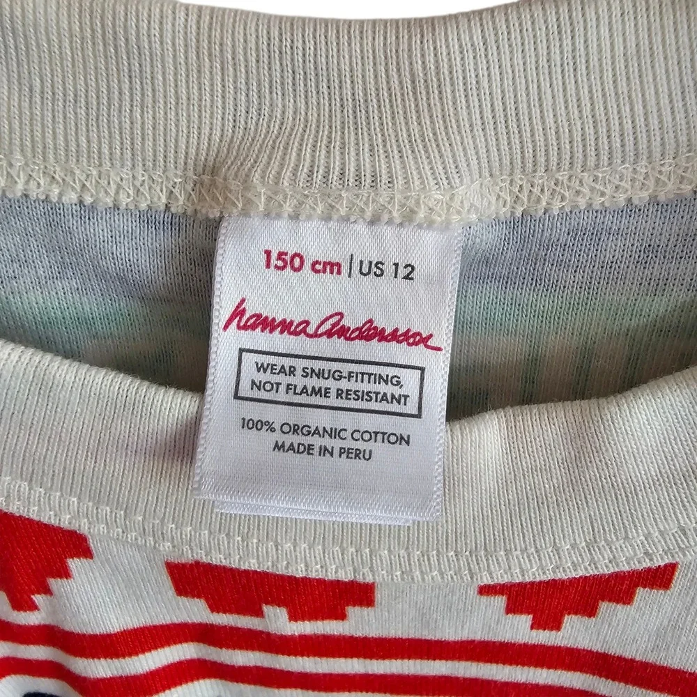 Hanna Andersson Kids Pajama Set Size 12 150 XOXO Hearts Valentine's‎ Day Organic